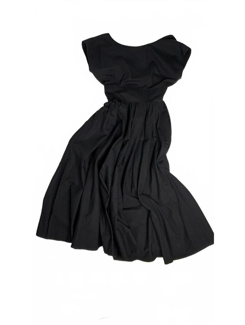 Vintage Howard Wolf Black Midi Dress - Button Front Prairie